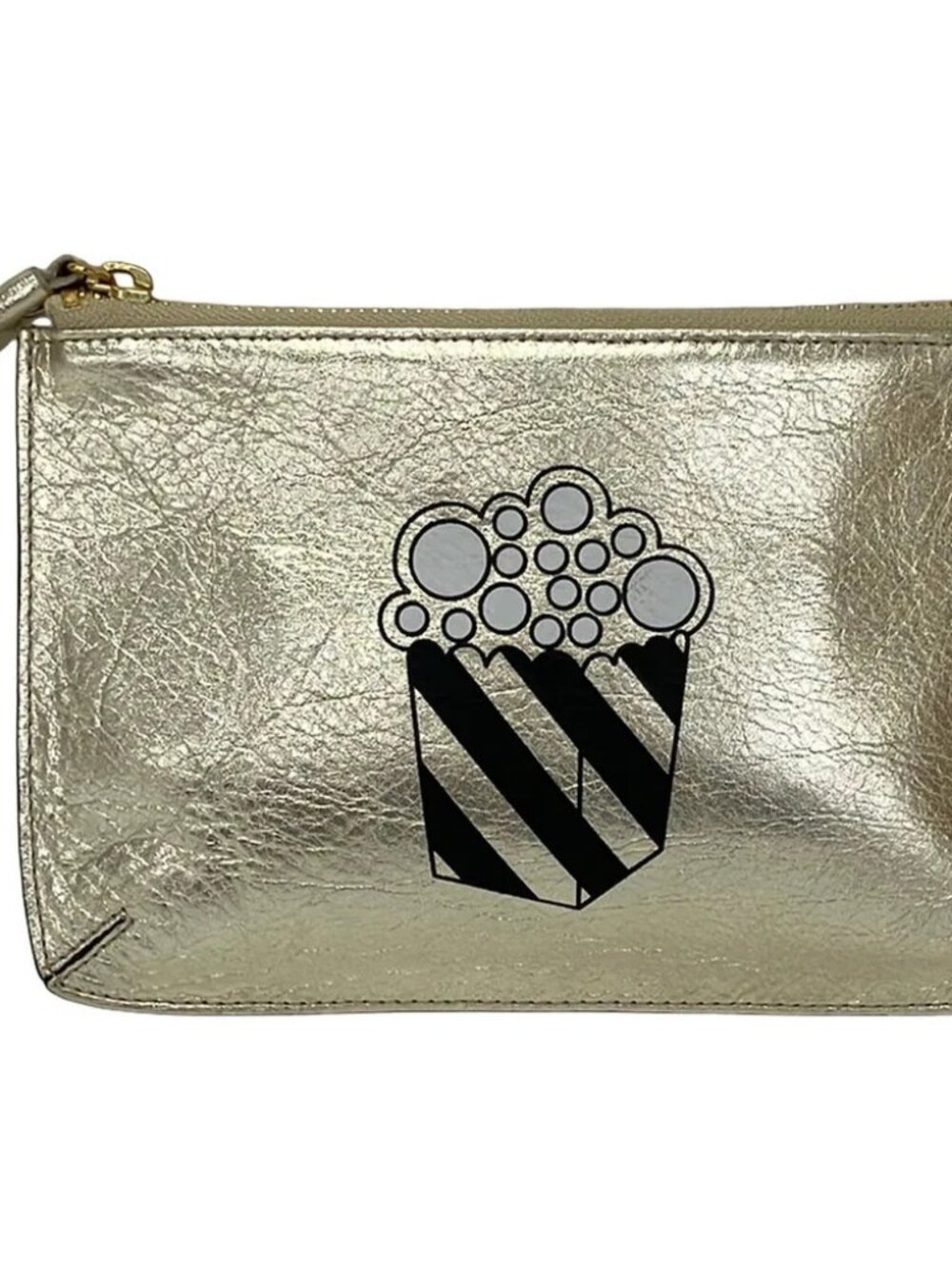ANTEPRIMA Gold Black Gray Leather Pouch